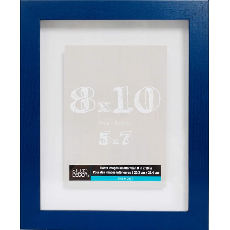 a white and blue frame with the number six on it