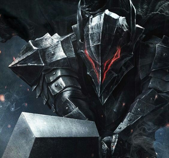 an image of a demonic knight with red eyes