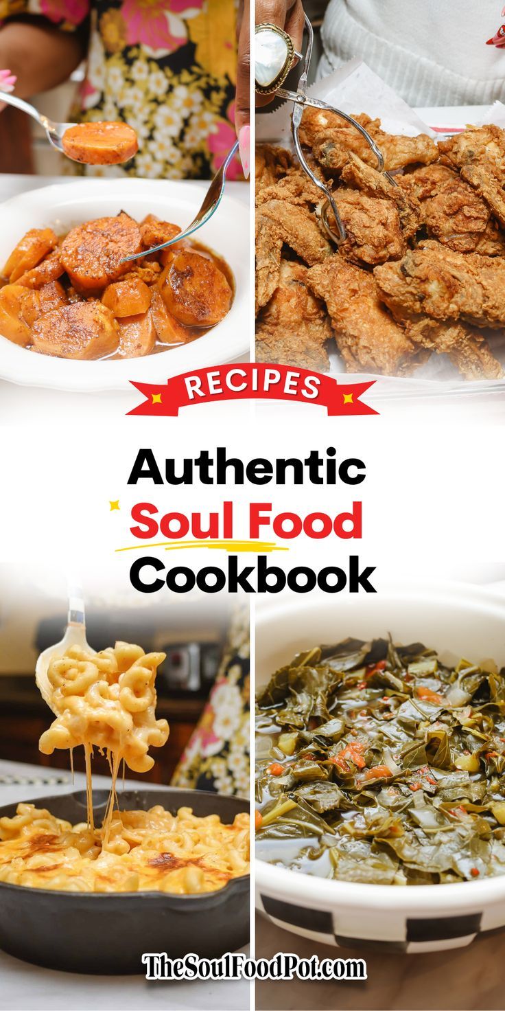 Famous Soul Food Sides cookbook  | Summer Of Soul Food cookbook | Soul Food Holidays cookbook  |  Black Folks Sweet Potato Pie cookbook. This is a collection of the best African American soul food recipes passed along from grandma to mom to me. And now to you in my easy step-by-step cookbooks! Black people have our own swag, flavor, and spin on how we cook, cook-out, and celebrate with favorite holiday dishes. Thanksgiving Recipes Black People, Black People Recipes, Meal Ideas Black People, Black People Food Recipes, Folk Recipes, Soul Food Cookbook, Healthy Soul Food, African American Food, Copycat Food