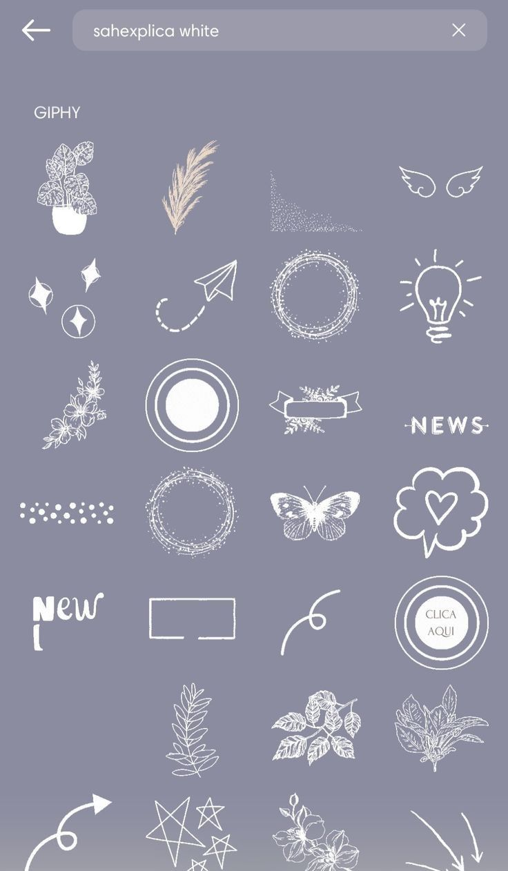 an iphone screen showing the different types of logos and symbols in white ink on a gray background