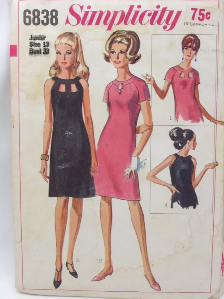 a woman's dress pattern from the 1960s