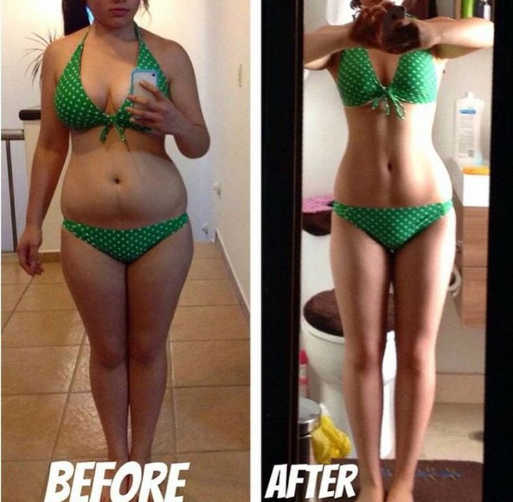 the before and after photos of a woman's body in green polka dot bikinis