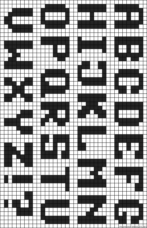 a cross stitch pattern with the letters d and f in black, white and grey