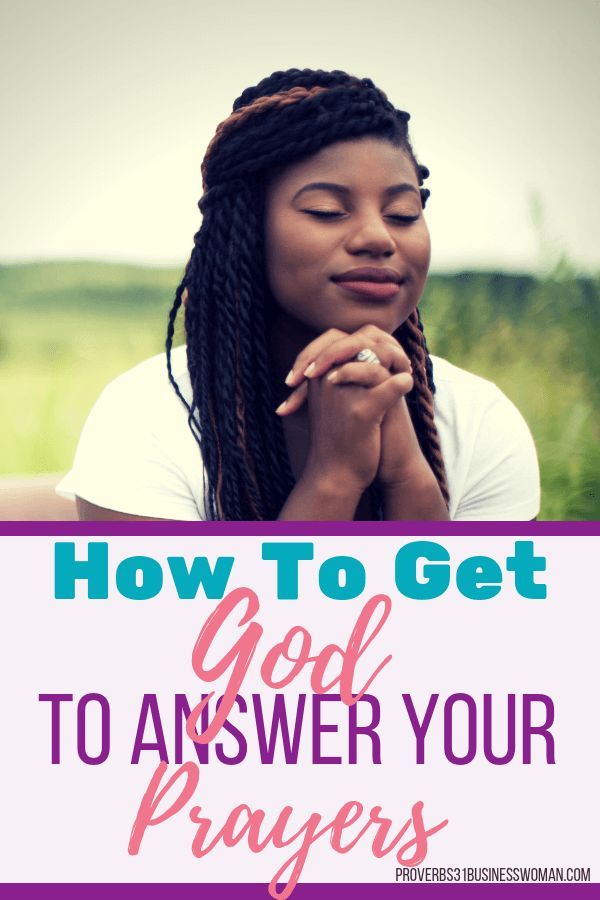 a woman with her hands folded and the words how to get god to answer your prayer