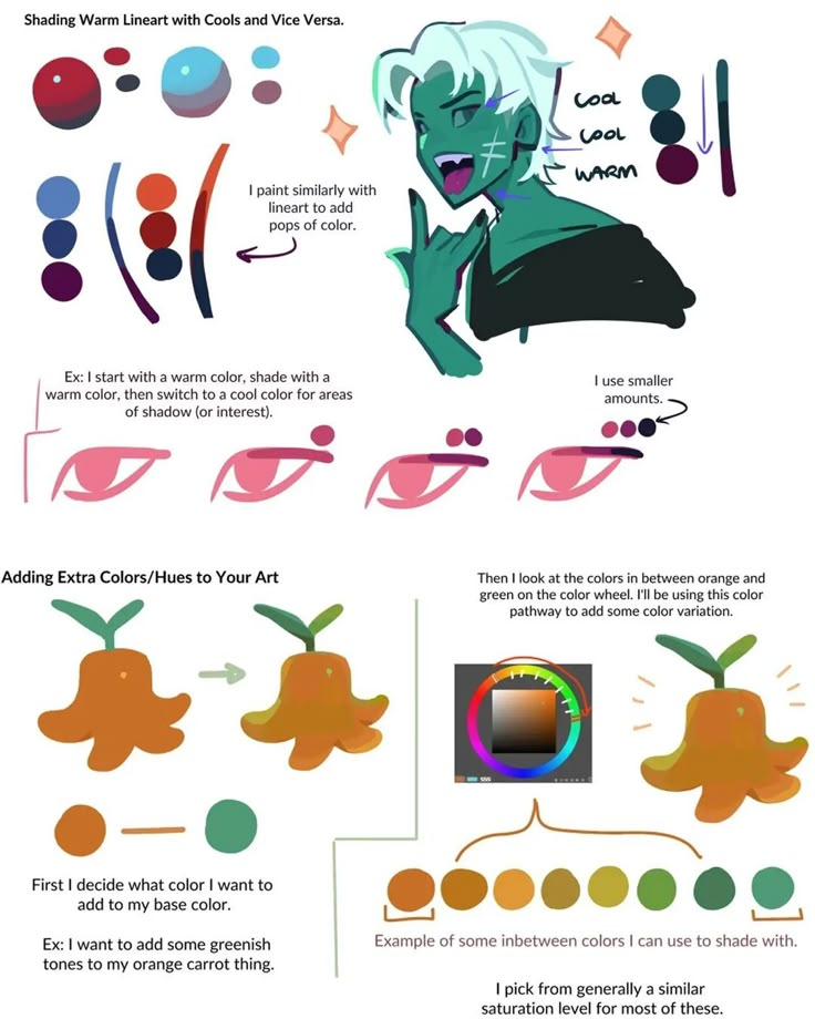 an info sheet describing how to use color in animation and graphic arts projects for kids