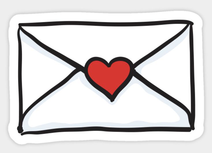 an envelope with a heart on it