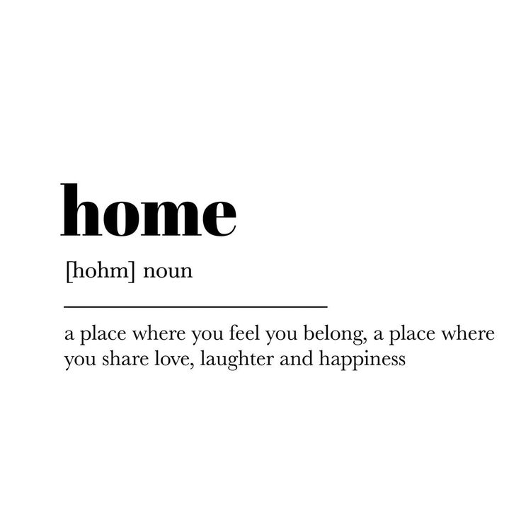 the words home are written in black and white