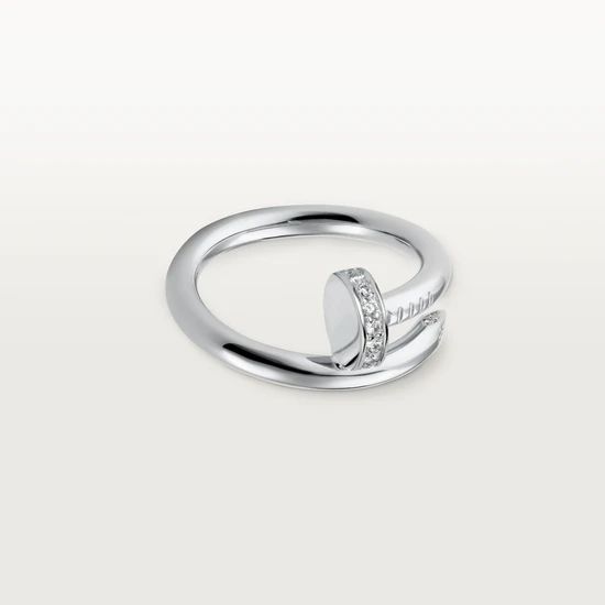 a white gold ring with diamonds on it