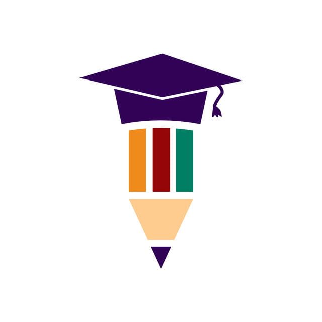 a pencil with a graduation cap on it's top and the colors of the rainbow