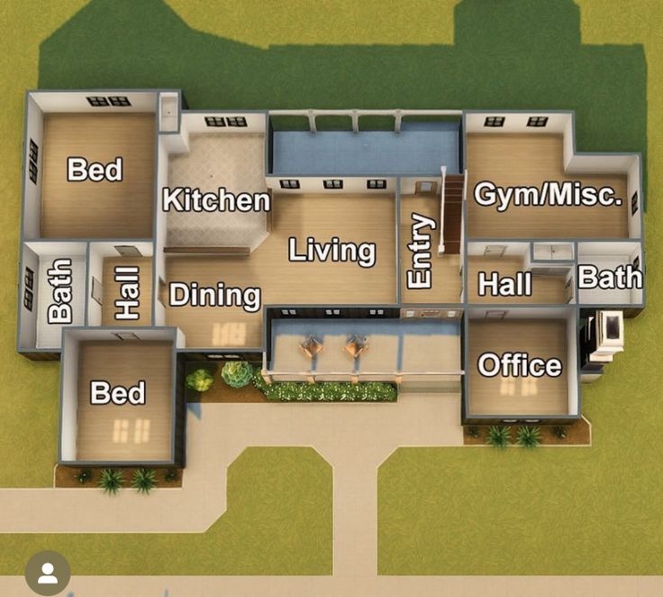 an overhead view of a floor plan for a house with lots of rooms and bathrooms