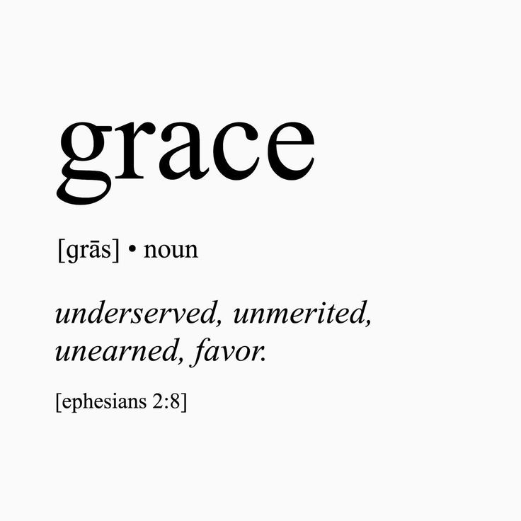 the words grace are written in black and white