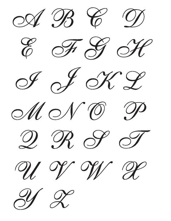 the upper and lower letters of an old english alphabet, with cursive writing