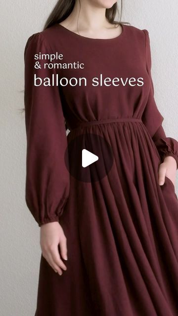 PDF Sewing Patterns on Instagram: "my not-so-new obsession: romantic balloon sleeves 🥰💐  Whether you call the balloon sleeves, bishop sleeves, or just puff sleeves - here’s how I sewed them on my new ‘Cindy’ dress :)" How To Sew Bishop Sleeves, Bishop Sleeve Pattern, Balloon Sleeves Pattern, Sleeves Design For Kurtis, Puff Sleeve Pattern, Cindy Dress, Trendy Blouse, Balloon Sleeve Top, Sleeves Designs For Dresses