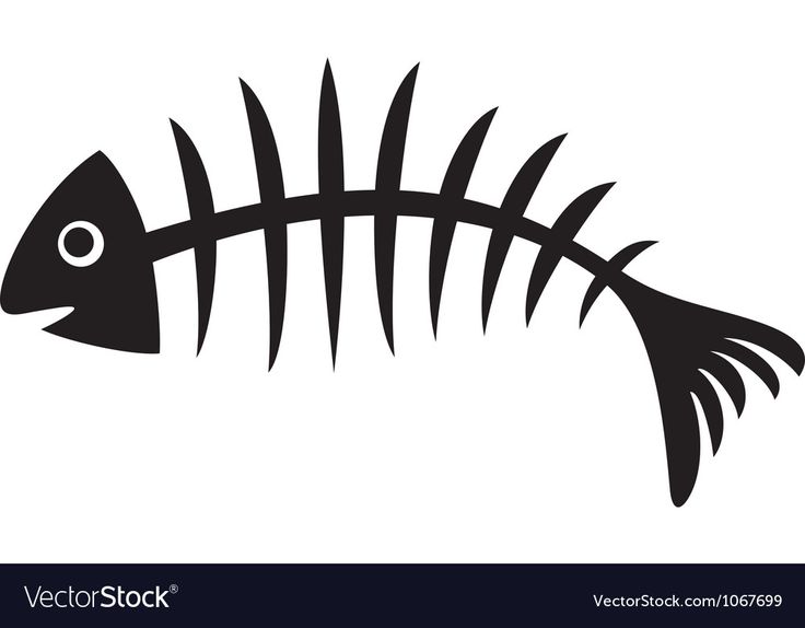 illustration of black fish bone, fish skeleton. Download a Free Preview ...