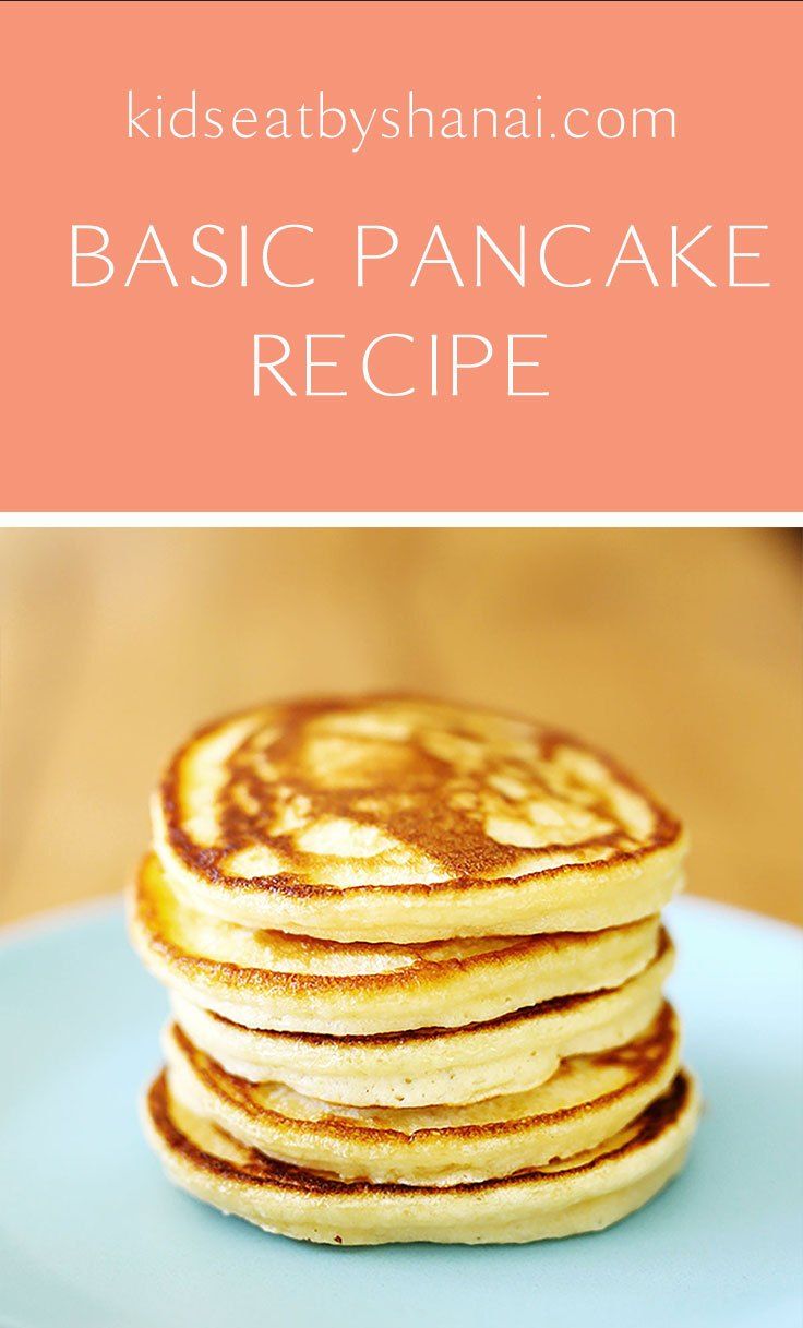 a stack of pancakes on a plate with the words basic pancake recipe below it