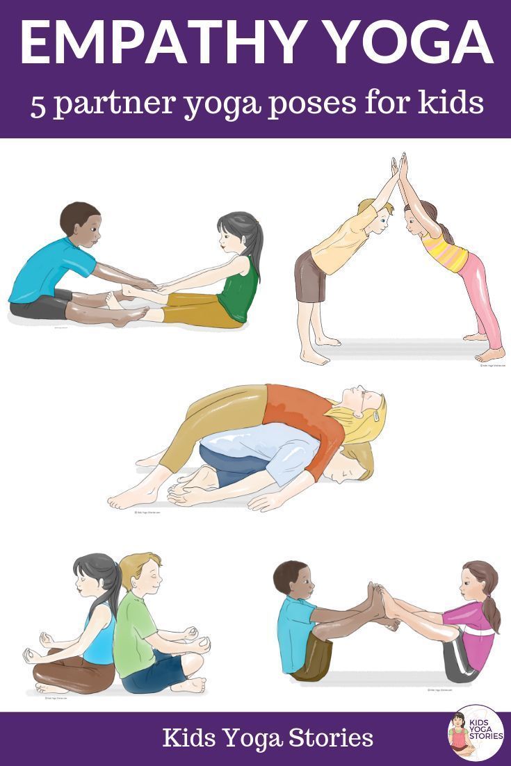 yoga poses for kids with the title, empathy yoga 5 partner yoga poses for kids