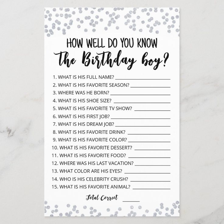 a printable birthday game with the words how well do you know?