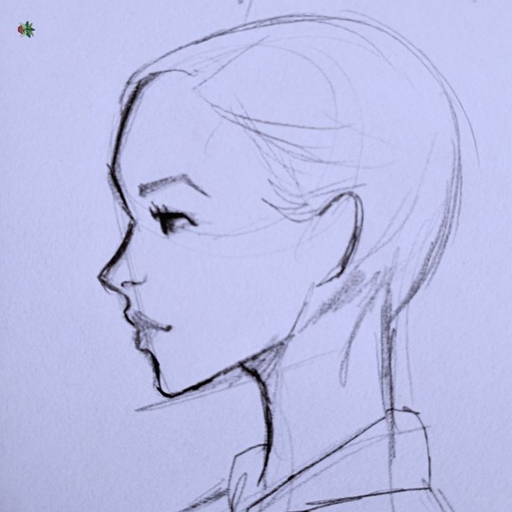 a drawing of a woman's profile