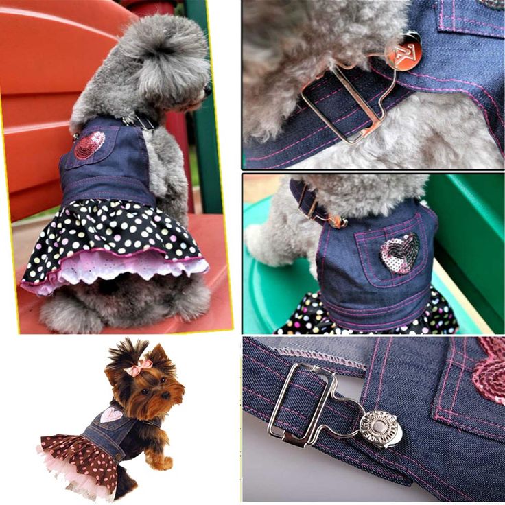 WONDERSKY Pet Dog Dress Denim Puppy Jean Costume Clothes Handmade Sequins Heart Lace Skirt Hemline Costume Clothes, Puppy Costume, Jean Dresses, Puppy Dress, Dress Denim, Dog Dress, Dog Dresses, Costume Outfits, Pet Dog