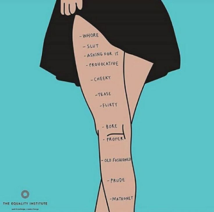 the back of a woman's body with her legs crossed and words written on it