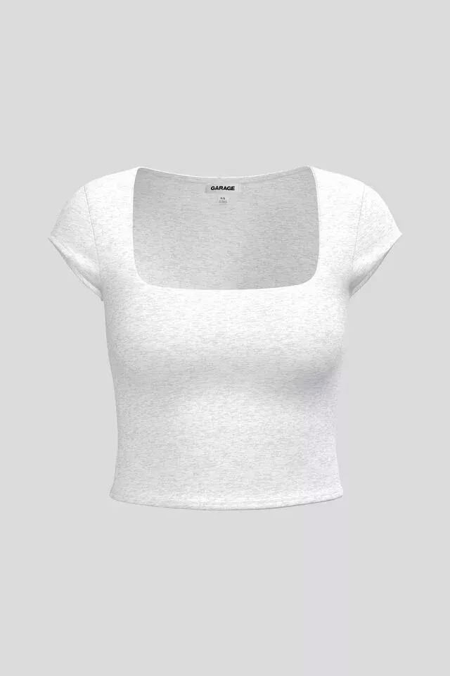 Portia Square Neckline Tee, Spring Gray Mix Portia Square Neckline Tee, Garage Portia Top, Garage Square Neck Top, Teens Christmas List, Baggy Cute Clothes, Christmas Wishlist Inspo 2024, Cute Tops Winter, Cute School Shirts, Coastal Granddaughter Tops