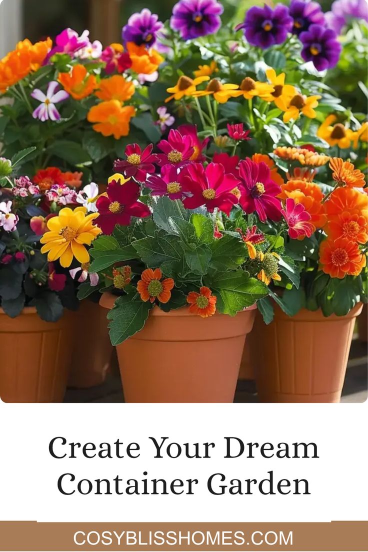 Pin on creating a stunning container garden with ideal plants and florals. Perfect for patios and balconies, this guide provides tips on selecting attractive arrangements. Sustainable Landscaping, Balcony Patio, Low Maintenance Garden, Attract Butterflies, Brings Joy, Container Garden, Vertical Garden, Flower Beds, Water Features