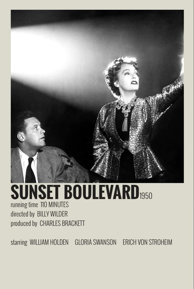 the poster for sunset boulevard starring actors