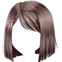 a drawing of a woman's head with long brown hair and bangs on top