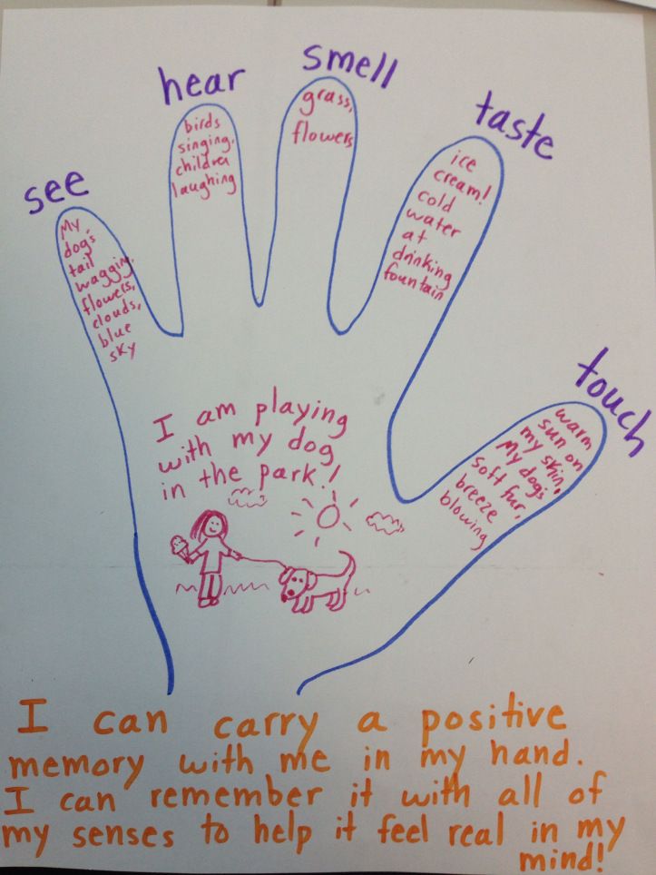 a child's hand with words written on it that say i can carry a positive memory