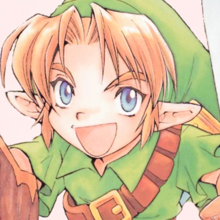 the legend of zelda's face is shown in this cartoon character image, which appears to be drawn on paper