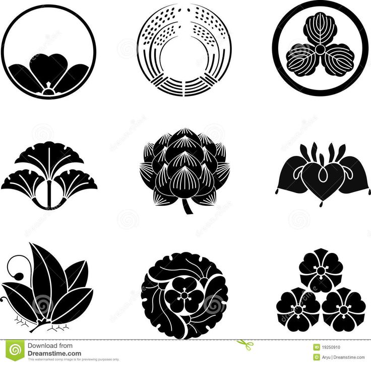 black and white logos with flowers, leaves and trees in the shape of an emblem