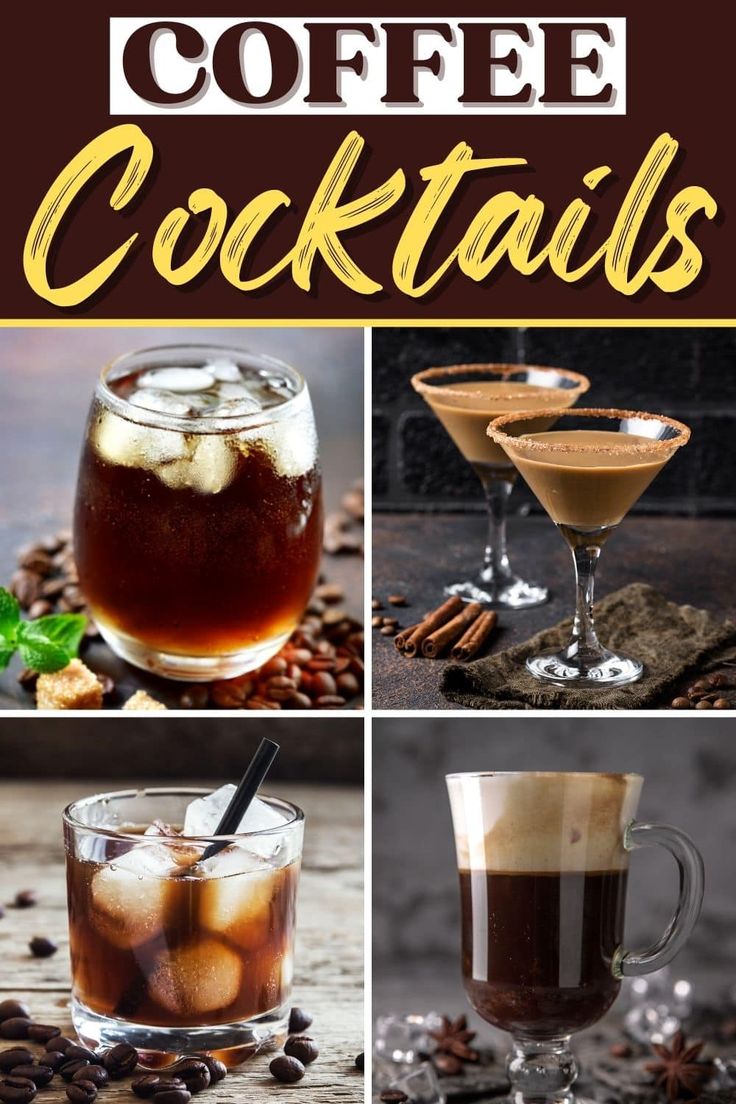 coffee cocktails with different flavors and ingredients