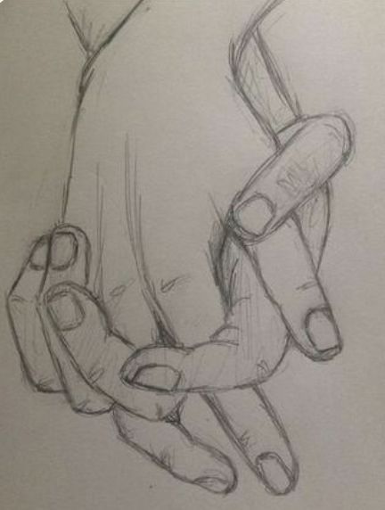 a pencil drawing of a hand holding something in it's left hand with the thumb extended