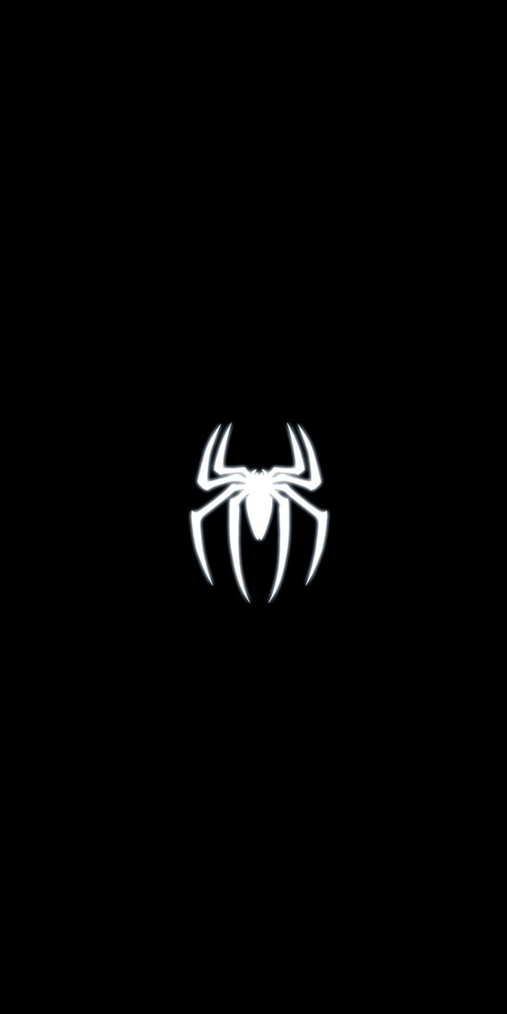 the spider logo on a black background