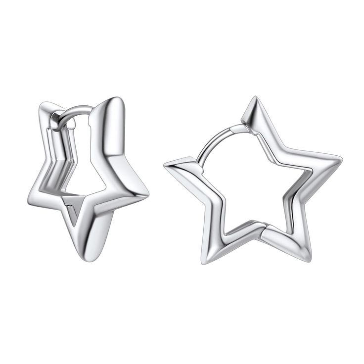 PRICES MAY VARY. 🎉 STAR HUGGIE EARRINGS 🎉 -- 18k gold/platinum/rose gold plated copper based star shaped huggie earrings with 0.7mm-thick hypoallergenic sterling silver post. Size: 19mm/height, 0.7mm/thickness. Net weight: 4g 🎉 STATEMENT JEWELRY 🎉 -- Your everyday go to earrings, the huggies are perfectly stacked up with multiple piercings and of course with our fashionable and stylish huggie dangle earrings. 🎉 HYPOALLERGENIC EARRINGS 🎉 -- Made of eco-friendly copper with 925 sterling silv 