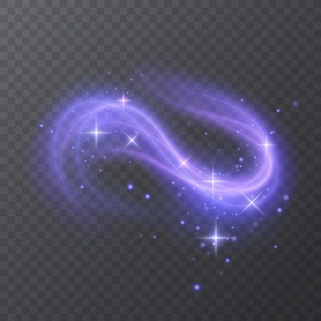 an abstract blue light effect with stars on a dark background, in the form of a spiral