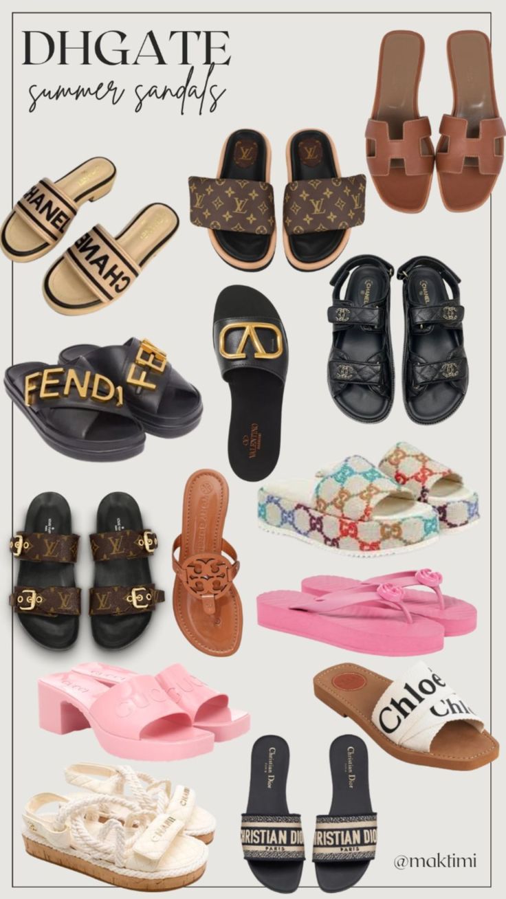 Hermes Slides Women, Chanel Summer Sandals, Dior Slides Outfit Women, Fendi Slides Women, Louis Vuitton Sandals Woman, Luxury Footwear For Women, Chloe Platform Sandals, Luxury Women Shoes, Luxury Slides Women