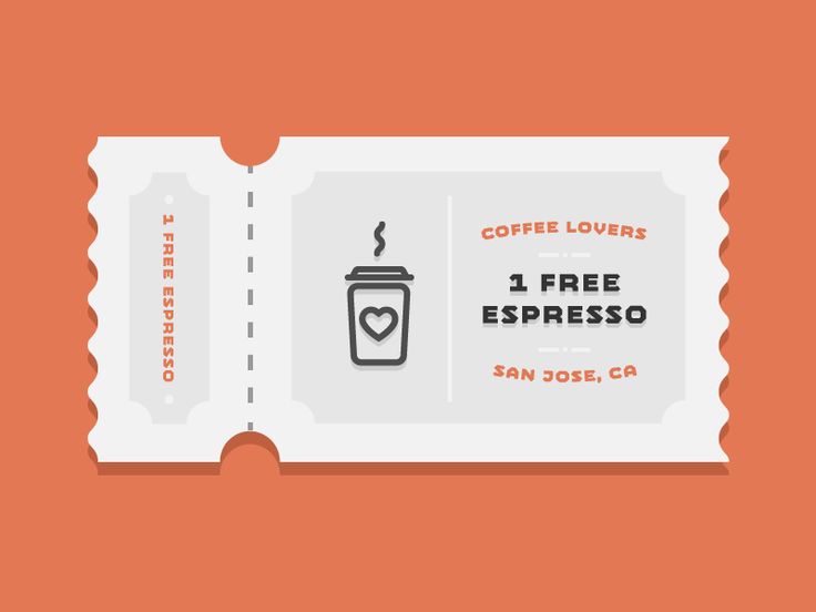 a ticket for coffee lovers is shown with the words free espresso