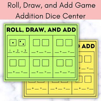 roll, draw, and add game addition dice center