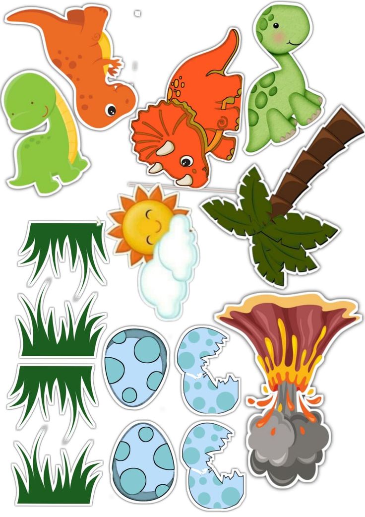 an assortment of stickers with different types of animals and plants on them, including leaves