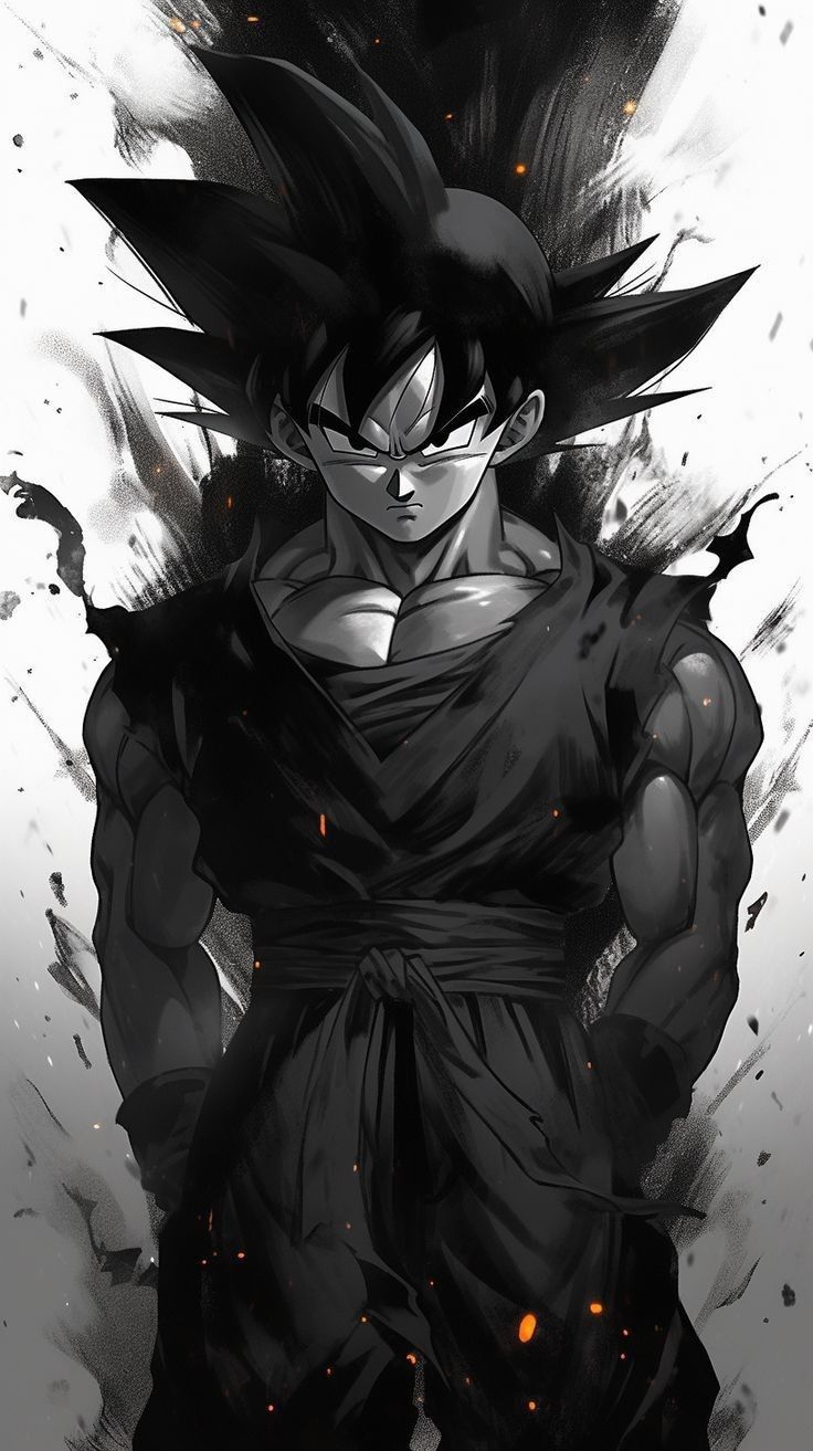 Anime Character, Dragon Ball, Black And White, Anime, Hair, White, Black