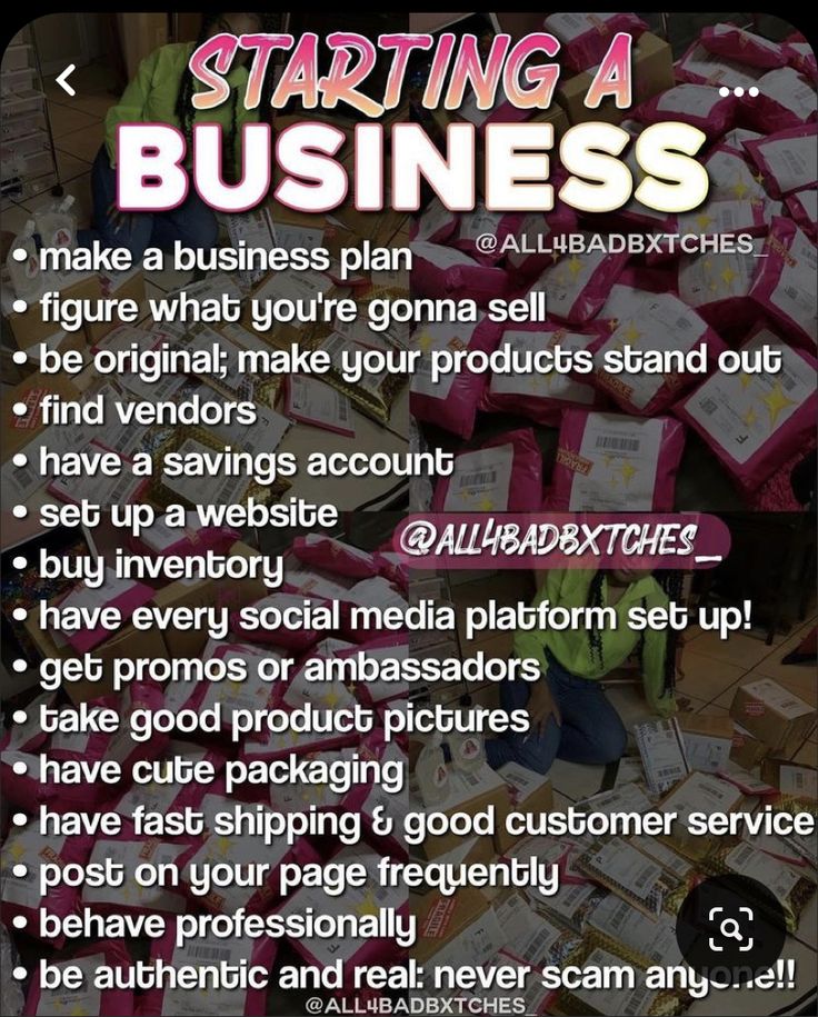 a poster with the words starting a business on it