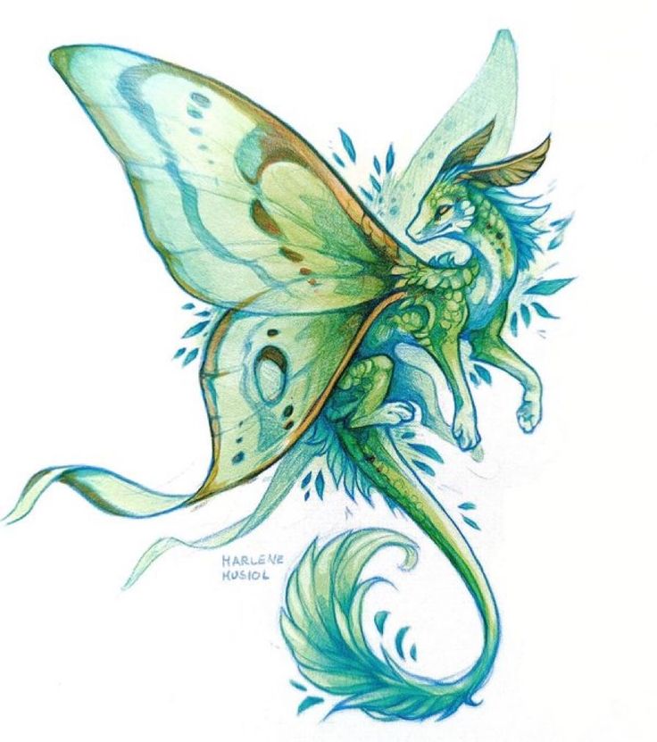 a drawing of a green and yellow butterfly with wings on it's back legs