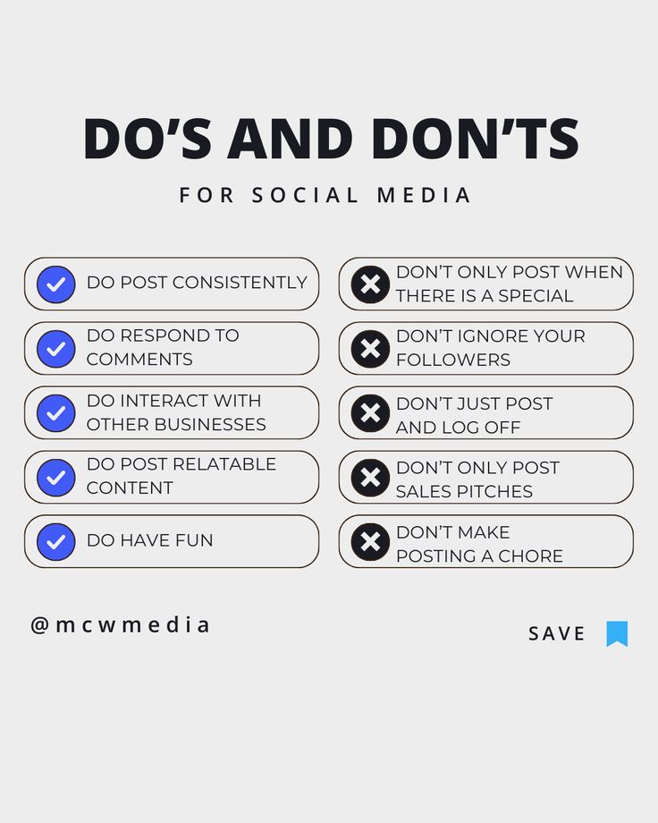 the do's and don'ts for social media