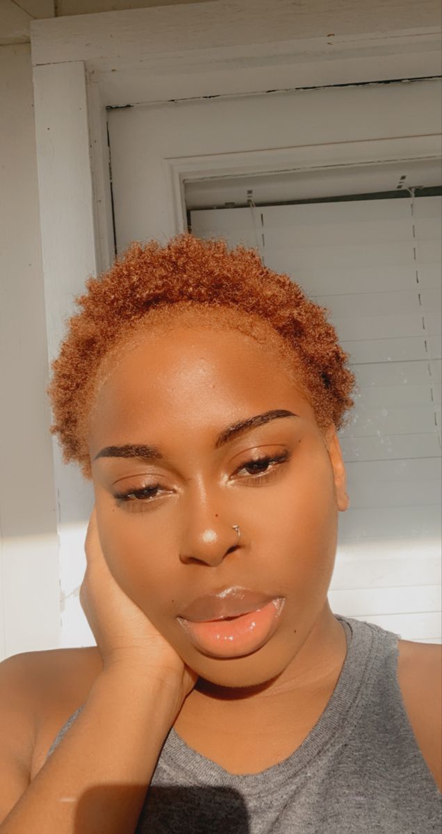 Short natural dyed hair Copper Hair Short, Color For Black Hair, Short Copper Hair, Copper Brown Hair Color, Easy Professional Hairstyles, Copper Brown Hair, Finger Waves Short Hair, Short Hairstyles For Black Women, Short Dyed Hair