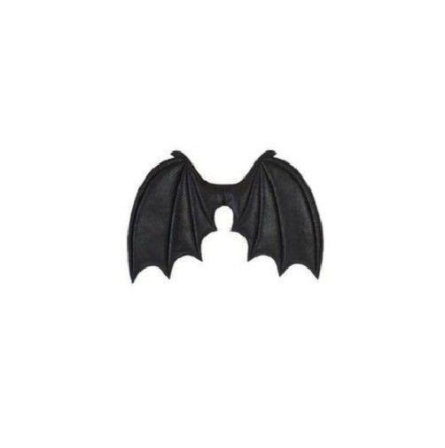 a black bat shaped object on a white background