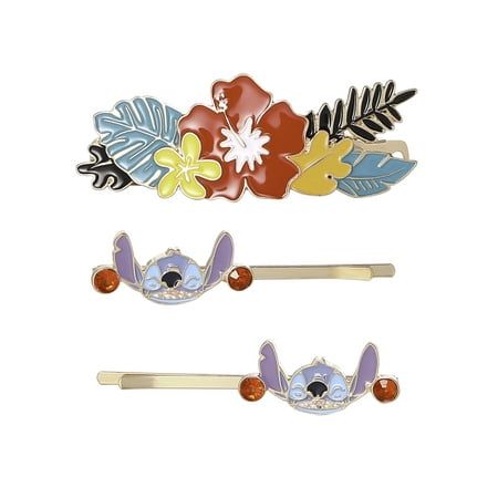 Brighten up your child's hair with the Disney Stitch Girls Flower Hair Clip Set. This enchanting set features adorable hair clips adorned with vibrant flower designs and the beloved character Stitch. Each clip combines the playful charm of Stitch with beautiful floral elements, creating a whimsical accessory thats perfect for any occasion. Made from durable materials, these clips provide a secure hold while adding a touch of Disney magic to any hairstyle. Ideal for everyday wear or special events, this set is a delightful addition to any young Disney fan's collection, offering both functionality and fun. Size: M.  Color: Multicolor.  Gender: female.  Age Group: kids. Lilo And Stitch Flower, Halfling Bard, Stitch Room, Whimsical Accessories, Flower Hair Clip, Fun Size, Floral Elements, Disney Lilo, Disney Stitch