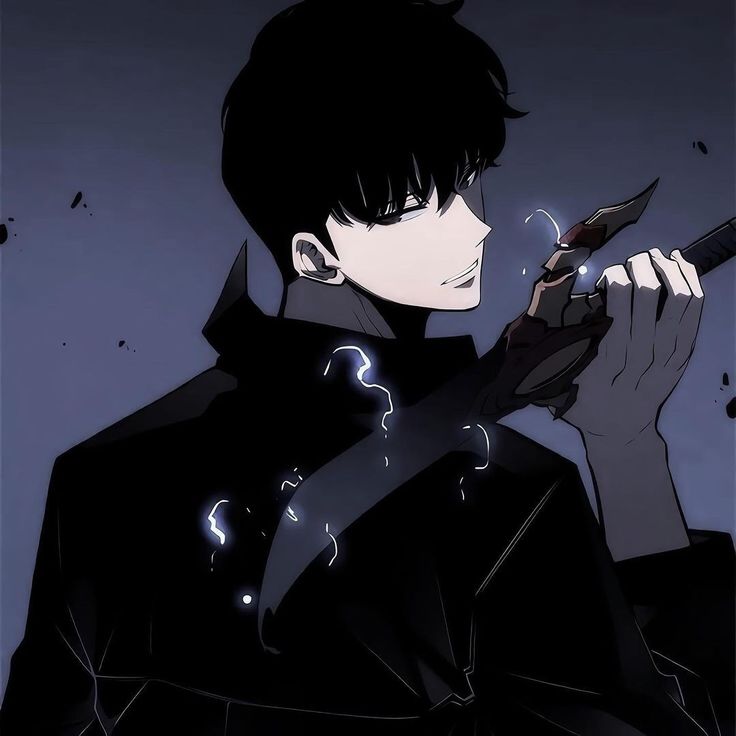 an anime character holding a knife in his hand