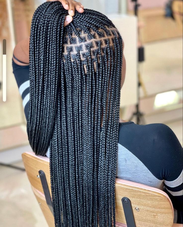 Small Box Braids Hairstyles, Small Knotless Braids, Small Knotless, Medium Hair Braids, Small Box Braids, Medium Box Braids, Braided Hairstyles For Black Women Cornrows, Big Box Braids Hairstyles, African Hair Braiding Styles