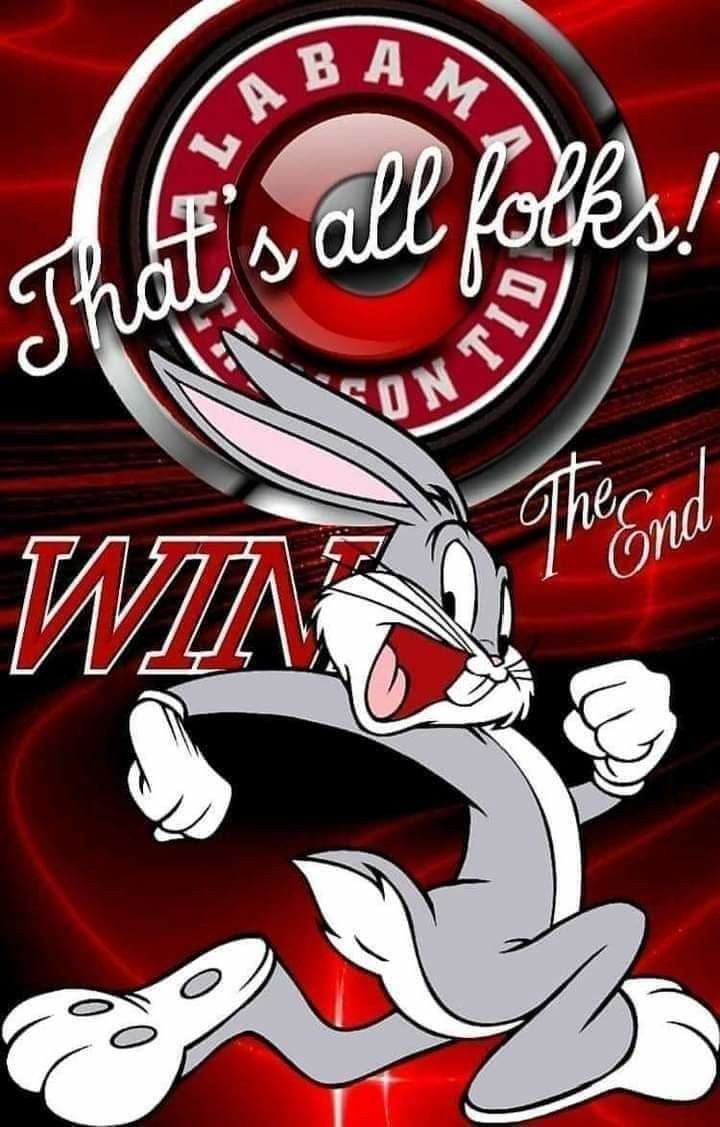 an animated rabbit with the words, that's all folks wwta on it